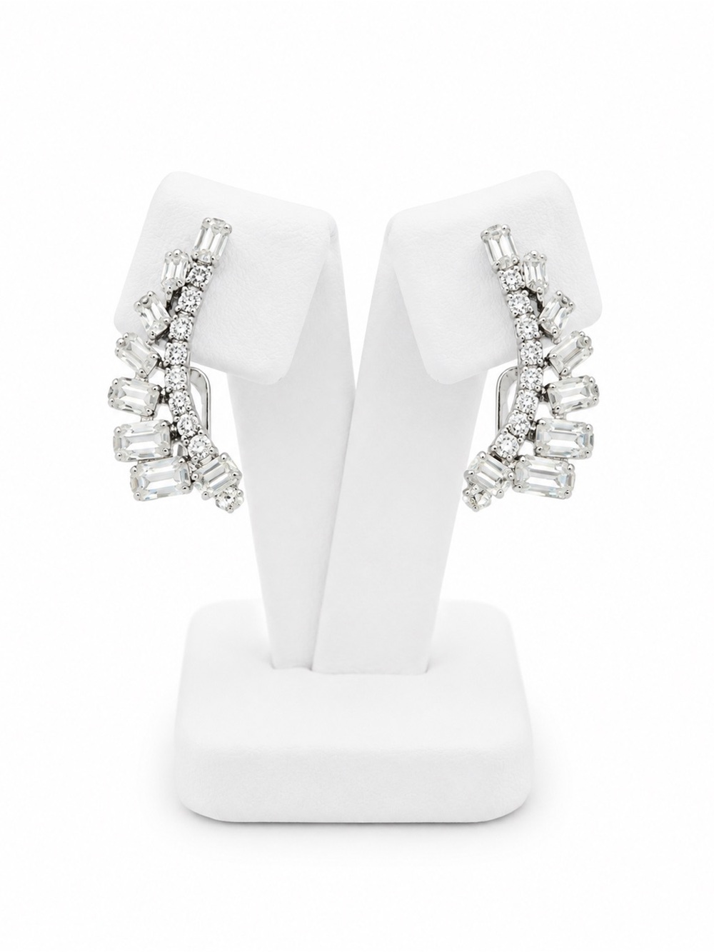 Bintage Rhinestone ear crawler clip on earrings